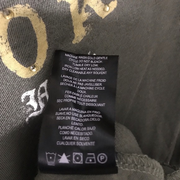 AFFLICTION Black Premium Women's Dress Top Medium T Shirt HYDRO Green Motors - Picture 5 of 9